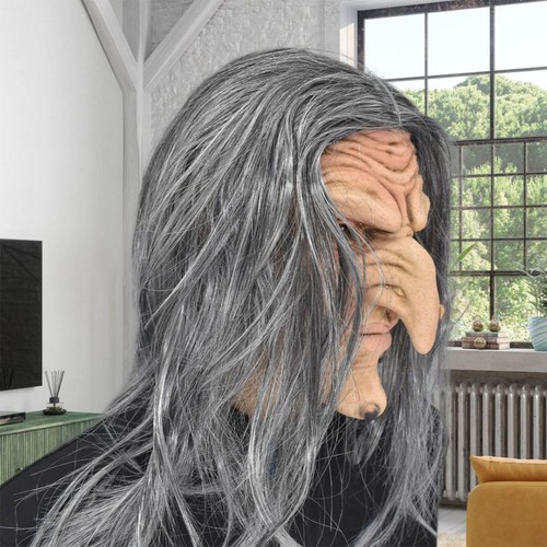 Gruselige hexen maske haare - maske,