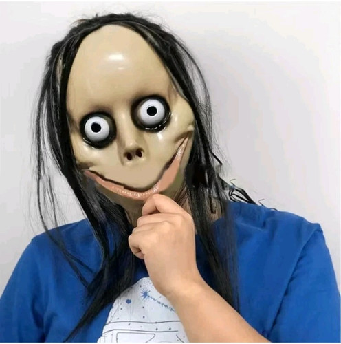 Horror maske mit langen haaren - maske,