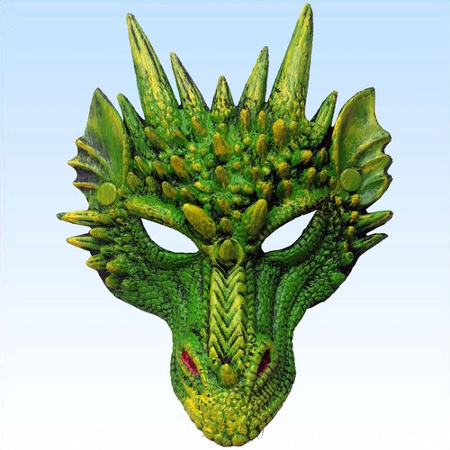 Maske drache grün - maske,